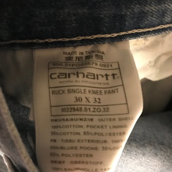 Carhartt WIP Ruck Single Knee Pants - Blue Light True Washed - 30 (fits like 31) - Picture 4 of 5